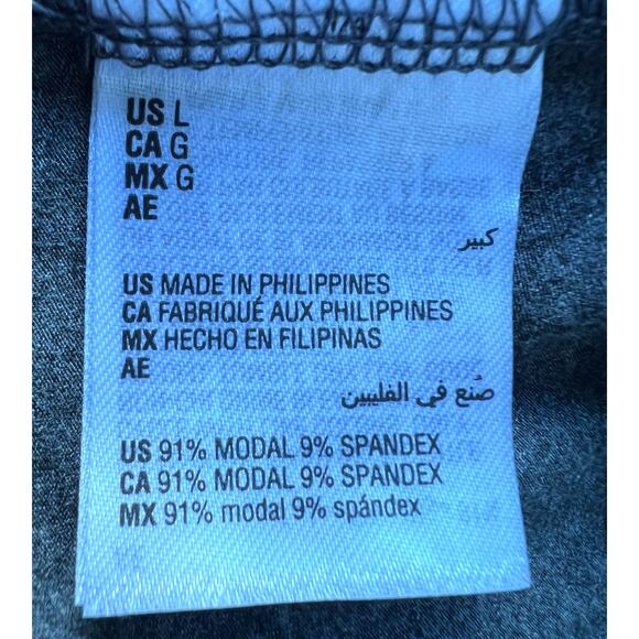 ALFANI WOMENS LARGE SOFT LONG-SLEEVE LOUNGE SLEEP TOP CHARCOAL HEATHER GRAY NEW - Picture 10 of 12